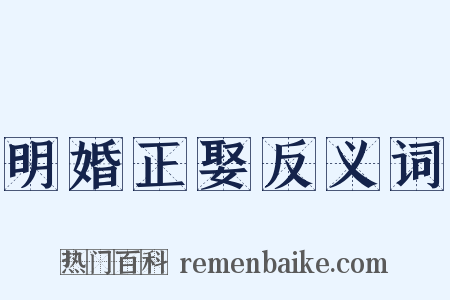 明婚正娶反义词是什么意思的图片